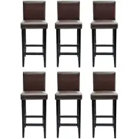 vidaXL Tabourets de bar 6 pcs. Simili cuir marron