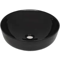 vidaXL Lavabo en céramique rond noir 41,5 x 13,5 cm