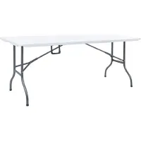vidaXL Table de jardin pliante blanche 180x72x72 cm HDPE