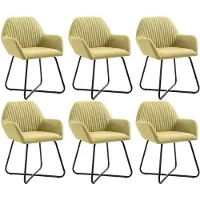 vidaXL Chaises de salle à manger 6 pcs. Vert Tissu
