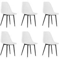 vidaXL Chaises de salle à manger 6 pcs. Blanc PP