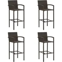 vidaXL Tabouret de bar 4 pcs rotin poly marron
