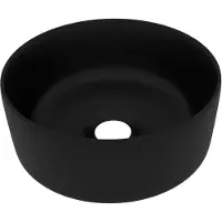 vidaXL WASHBAIN Rund 40x15 cm Keramikmattschwarz