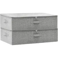 vidaXL Boîtes de rangement 2 pcs. tissu 70x40x18 cm gris
