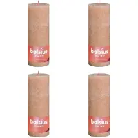 Bolsius Bougies pilier rustiques Shine 4 pcs 190x68 mm Rose brumeux