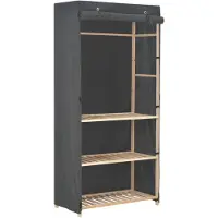 vidaXL Armoire à 3 niveaux Gris 79 x 40 x 170 cm Tissu