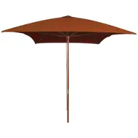 vidaXL Parasol avec mât en bois 200x300 cm Terracota