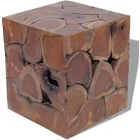 vidaXL Tabouret en bois massif teck