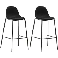 vidaXL Tabouret de bar 2 pcs. noir tissu