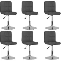 vidaXL Chaises de salle à manger 6 pcs. Pivotant Tissu gris foncé