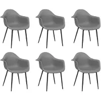 vidaXL Chaises à manger lot de 6 gris PP