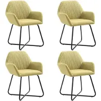 vidaXL Chaise de salle à manger 4 pcs. Vert Tissu