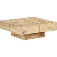 vidaXL Table basse 80x80x28 cm en bois massif de manguier