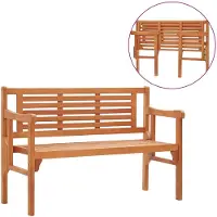 vidaXL Banc de jardin pliable 120 cm en bois massif d'eucalyptus