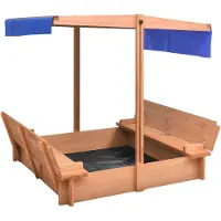 vidaXL Bac à sable avec toit Bois de sapin 112x112x112 cm
