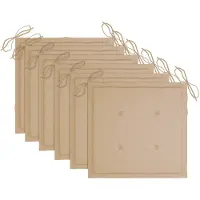 vidaXL Coussins de chaise jardin lot de 6 beige 40x40x4cm tissu oxford