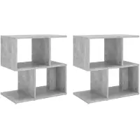 vidaXL Tables de chevet 2pcs gris béton 50x30x51,5cm bois d'ingénierie