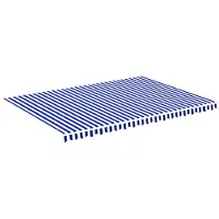Prolenta Premium Tissu De Remplacement Pour Auvent Bleu Et Blanc 5x3,5 M