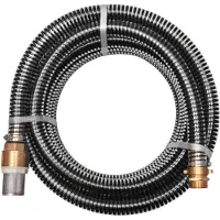 vidaXL Tuyau d'aspiration avec raccords en laiton 4 m 25 mm noir