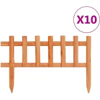 vidaXL Bordures de gazon 10 pcs. Bois de sapin 4,4 m