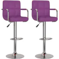vidaXL Tabouret de bar 2 pièces en simili cuir violet
