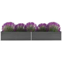 vidaXL Lit surélevé de jardin Acier galvanisé 320x80x45 cm Gris