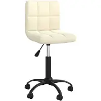 vidaXL Chaise de bureau Pivotante Crème Velours