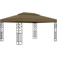 vidaXL Pavillon avec double toit 3x4 m taupe 180 g/m