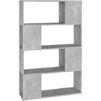 vidaXL Bibliothèque/Séparateur de pièce Gris béton 80x24x124,5 cm