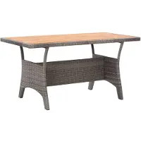 vidaXL Table de jardin grise 120 x 66 x 70 cm en polyrattan et acacia