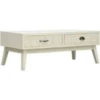 vidaXL Table basse avec 2 tiroirs sculpture grise 110x50x40 cm bois
