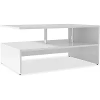 vidaXL Table basse en bois composite 90x59x42 cm blanc