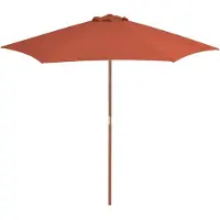 vidaXL Parasol avec mât en bois 270 cm Terracota