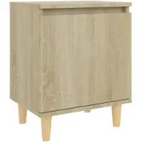 vidaXL Table de chevet avec pieds en bois Chêne sonoma 40x30x50 cm