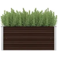 vidaXL Lit surélevé de jardin brun 100 x 40 x 45 cm Acier galvanisé
