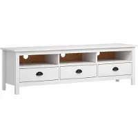vidaXL Meuble TV Hill Range Blanc 158x40x47 cm Bois de pin solide