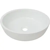 vidaXL Lavabo rond en céramique blanc 42 x 12 cm
