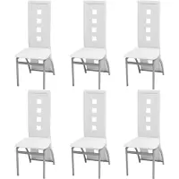 vidaXL Chaises de salle à manger 6 pcs. Similicuir blanc