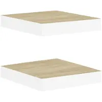 vidaXL Étagères murales 2 pcs Chêne et blanc 23x23,5x3,8 cm MDF