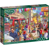 Jumbo Spiele Falcon Open Day at the Fire Station, puzzle, puzzle pour adultes, jeu de puzzle, 1000 pièces, 11351