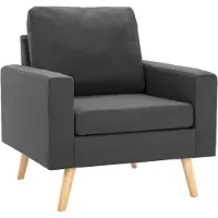 vidaXL Fauteuil gris foncé tissu