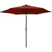 vidaXL Parasol avec éclairage LED Mât en acier 300 cm Terracota