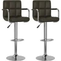 vidaXL Tabouret de bar 2 pcs. Marron similicuir