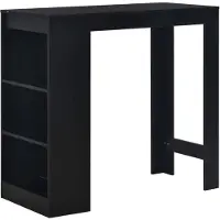 vidaXL Table de bar avec étagère noire 110 x 50 x 103 cm