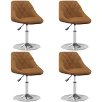 vidaXL Chaise de salle à manger 4 pcs. Pivotant Marron Velours