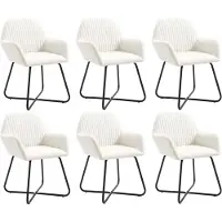 vidaXL Chaises de salle à manger 6 pcs. Tissu crème