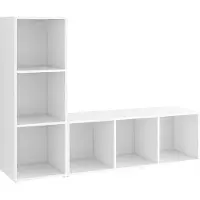 vidaXL Armoires TV 2 pcs. Blanc 107x35x37 cm Bois composite