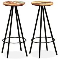 vidaXL Tabouret de bar 2 pcs. Vieux bois massif