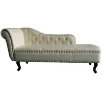 vidaXL chaise longue en simili-cuir crème