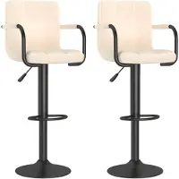 vidaXL Tabouret de bar 2 pcs. Tissu crème